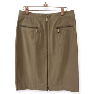 Worth Tan Brown Zipper Pencil Straight Skirt 6
